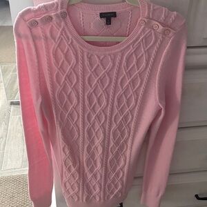 Talbots Light Pink Button-Shoulder Sweater